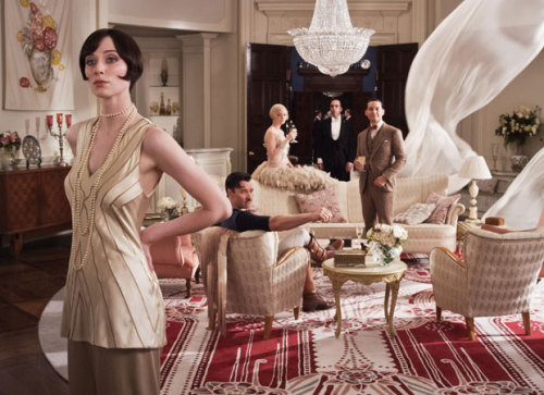 The Great Gatsby, 2013Costume design: Catherine Martin sleeveless gold silk blouse and beige palazzo