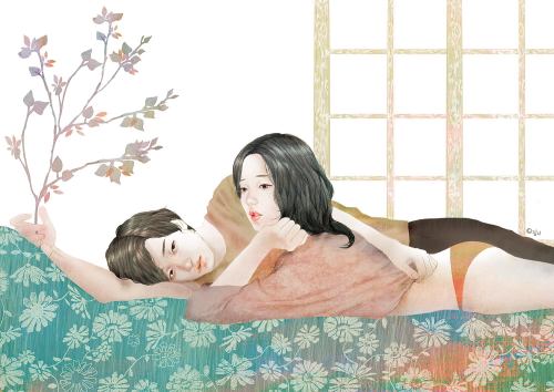 crossconnectmag:  Zipcy Pleasures  Yang Se-Eun (양세은) aka Zipcy is a South Korean artist who creates dreamy illustrations with muted colors that seem to have faded with time like some youthful romantic memory. She is very curious about humanity &