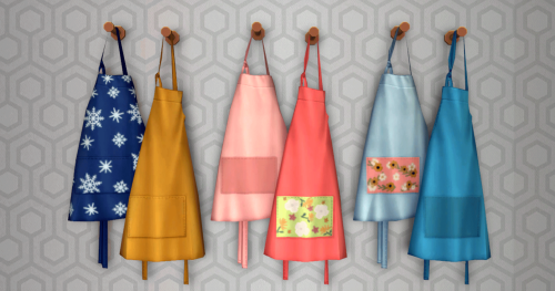 I’m not sure if this was ever converted before - these are the basegame aprons from TS4. (I think th