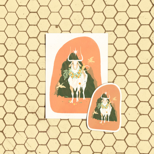 A mini Ox and Oranges print or sticker is ready to go home with you. You can find them both at www.e