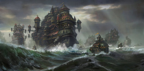 cinemagorgeous:  Imaginative worlds by artist Tyler Edlin. 
