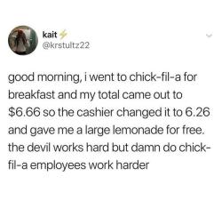 whitepeopletwitter:  God bless chick-fil-a.