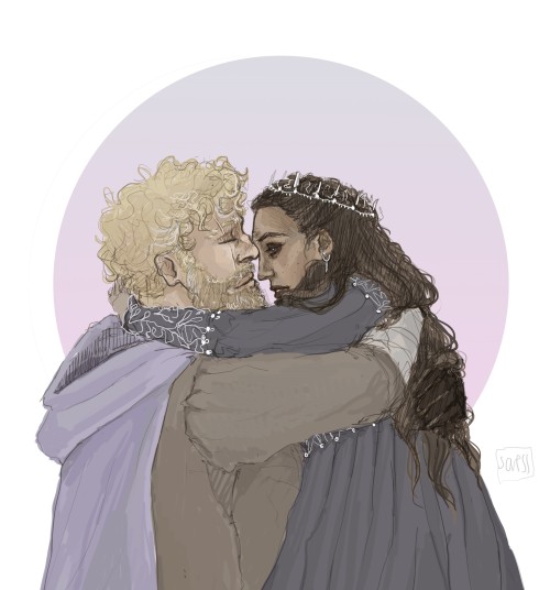 saessenach:arthur and lyanna from @lyannas amazing Hold On To Your Heart I’m a tiny bit late, but HA