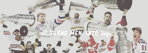 dallas41chicago88:  official-nhl:  It turns men, into boys  legends