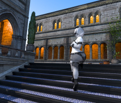 rivaliant:  spent some time updating this Village Courtyards textures and figured it was a good play to get a more fancy gothic render going of Silk.kinda improved the outfit together to it doesn’t really match all that well but it came out great in