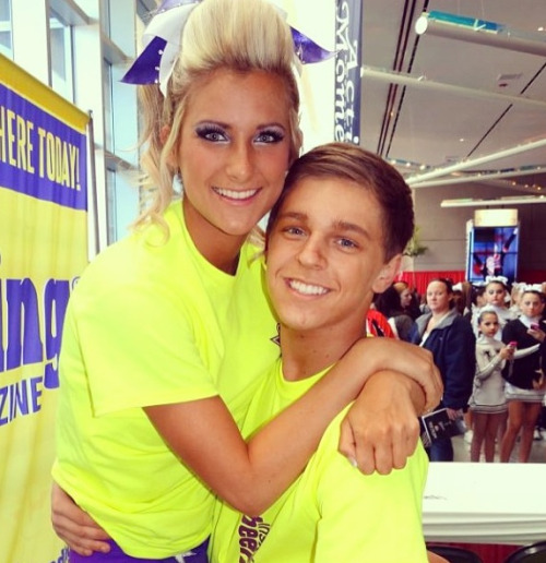 cheetahs-fierce: Cami and Matt at the Inside Cheerleading booth this weekend at NCA