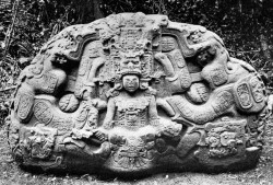 transparentoctopus:  Edgar Hewett, front, side and rear view of monument in Quirigua, Guatemala 1909 