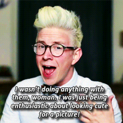  Once, a woman told Tyler to put his eyebrows down when he was smiling for his school