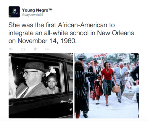 actjustly:Day 11 of #BlackHistoryYouDidntLearnInSchool - Ruby BridgesI recognize that some of y’all learned about Ruby Bridges in school, so did I. But in school, I didn’t realize how difficult and harsh the conditions were for Ruby Bridges. I wasn’t