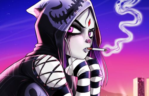 therealshadman:  Made a new Modern Raven.She shops at Hot Topic.[My Twitter][My Facebook]