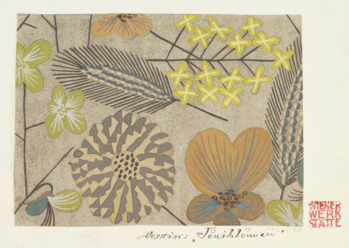 Felice Rix-Ueno, textile design Juniblumen, 1920s. Wiener Werkstätte, Austria. Via Cooper Hewitt