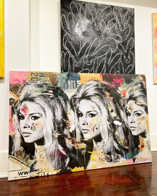 Friday Vibes New work by Gieler just in and we are loving this piece of Bardot in 3 Mixed Media on