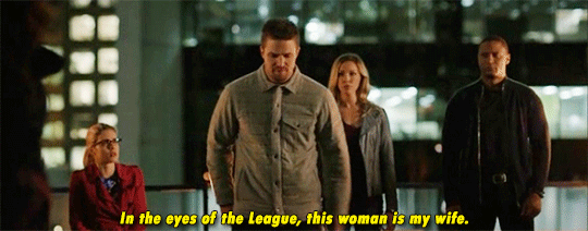 awe-licity:  Oliver and Nyssa, husband and wifeHAHAHAHAArrow 4x13 - Sins of the Father