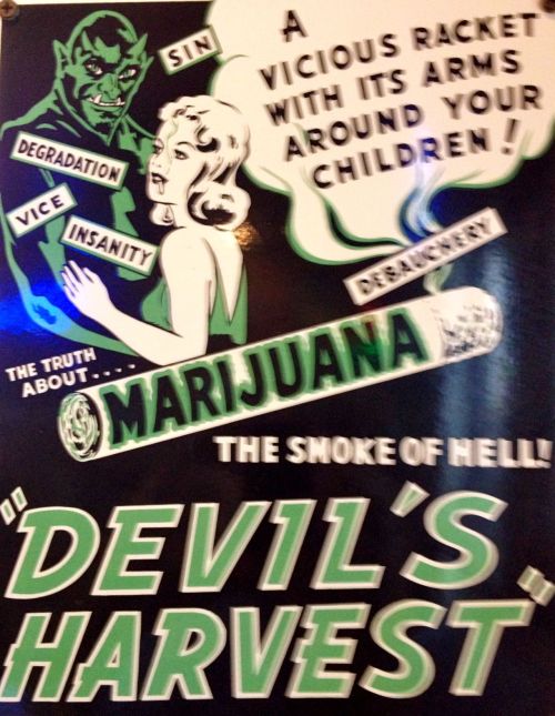 Devil&rsquo;s Harvest&hellip;Vintage weed poster inside Moonlite diner, Hollywood, Florida Source: (