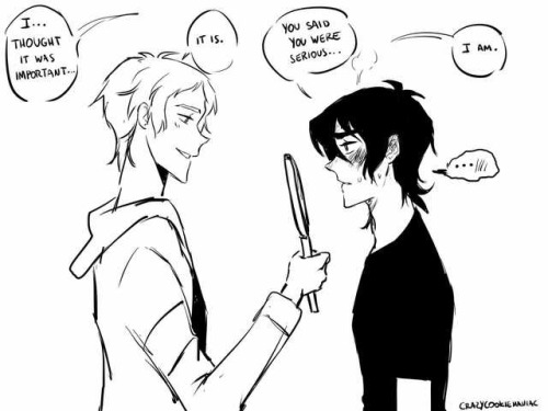 crazycookiemaniac: Hello here I am again with another cheesy Klance comic