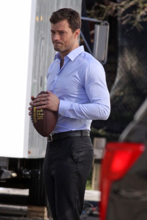 everythingjd:  Jamie throwing around a football behind the scenes. (Photo credit: PunkD Images)