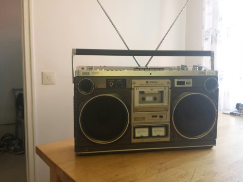 Hitachi TRK-8180E Ghetto Blaster, 1980. I think this (and Sharp GF-777) is the most beautiful ghetto