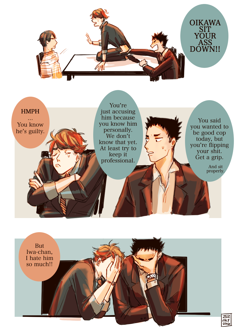 sevenfivetwo:  good cop bad cop iwaoi but more like bad cop bad cop bc they’re