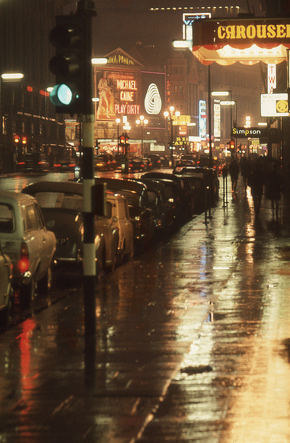 allthingsbrit:  England 1969 - London, Piccadilly looking towards Piccadilly Circus by borntobewild1946 on Flickr. 