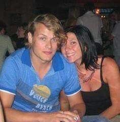 Young Sam Heughan with sister in law, Victoria , who is married to his older brother Cirdan Heughan