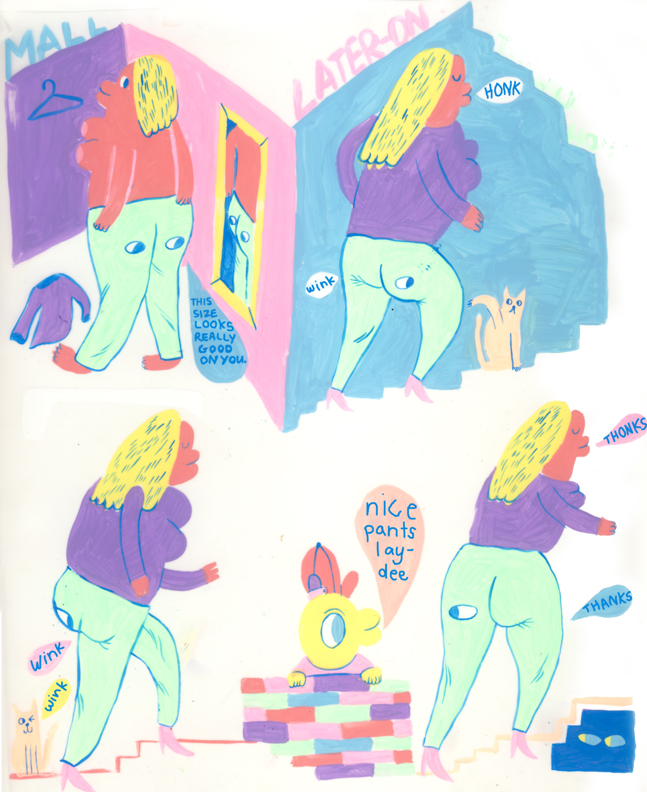 etteette:  this is a comic i made for vice a few years ago ~ about winkers pants