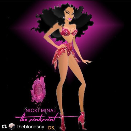 ⚡️⚡️#Repost @theblondsny Official Sketch for #thepinkprinttour @nickiminaj wearing @theblondsny #Oni