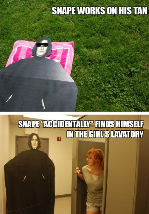 tastefullyoffensive:  Snape Doing Everyday Things [via]