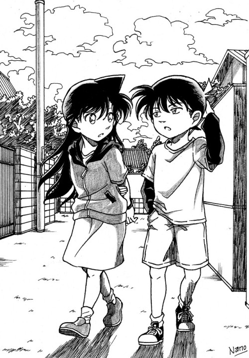 nanoyaro:Shinichi and Ran as a kid. I drew this in 2015.Come to think of it, it’s been a while since