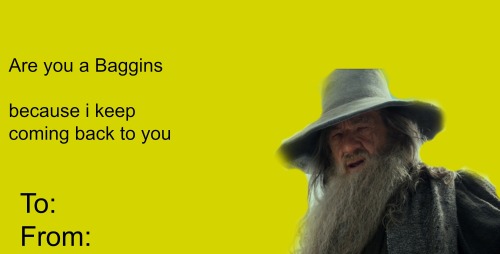 deans-isengard:The Hobbit + Lord of The Rings Valentine cards