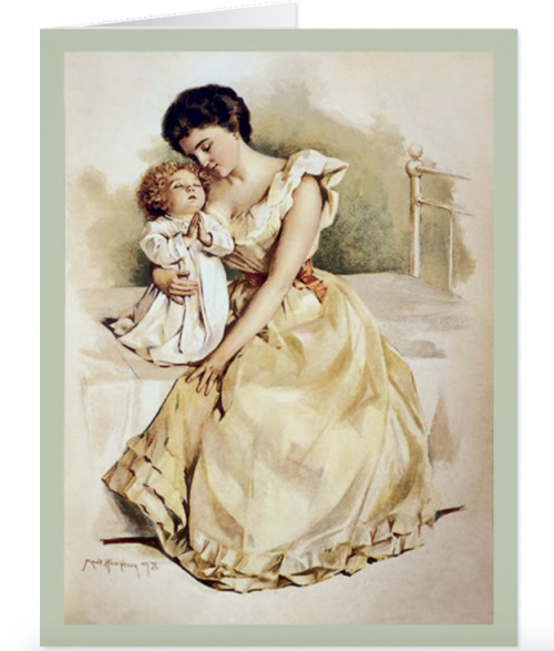 Vintage Mother and Child Mother’s Day Card