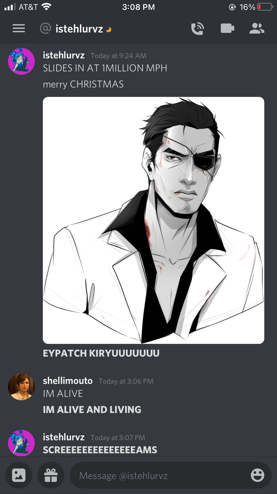 saltandbees:WOKE UP TO THE GREATEST CHRISTMAS GIFT POSSIBLE FROM MY BFF @istehlurvz !!!!!She drew Kiryu from my fic and him lookin so fine 😭💕 so go follow Sam and go read my fic and be destroyed with emotions by this fucking amazing art akpfpfpfpfffpo