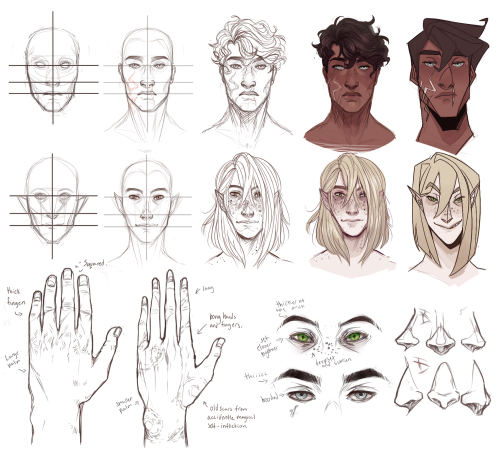 doodlesfromthebird:  I took way too long on this but I wanted to make this overly complicated ref sheet for myself and potential people I want to commission to draw these two nerds…tbh if I wasn’t so lazy I’d put a few more angles here and there.