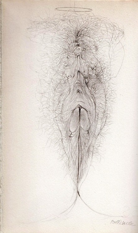 blackpaint20: Hans Bellmer (1902 – 1975)  Frontspiece for Who delivers his mystery dies without joy 