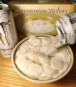 wierdwierdos:  Those are just ordinary wafers until the priest blesses them.