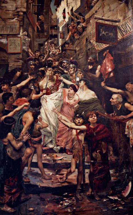 aqua-regia009:  Vitellius traîné dans les rues de Rome par la populace (1883)Vitellius dragged throu