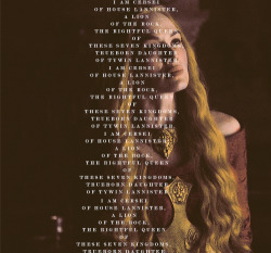 aegontargareyen:  I am Cersei of House Lannister,