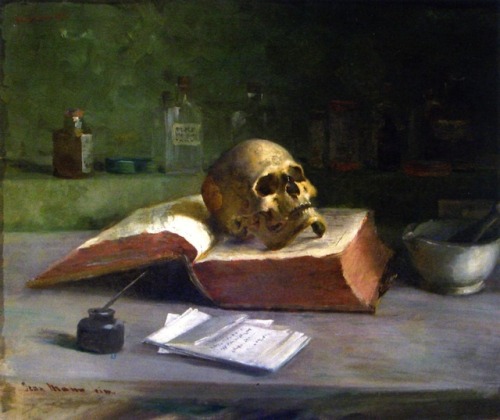 Still Life with Skull (c.1898). Jean Mannheim (German, 1863-1945). Oil on canvas. Millikin Universit