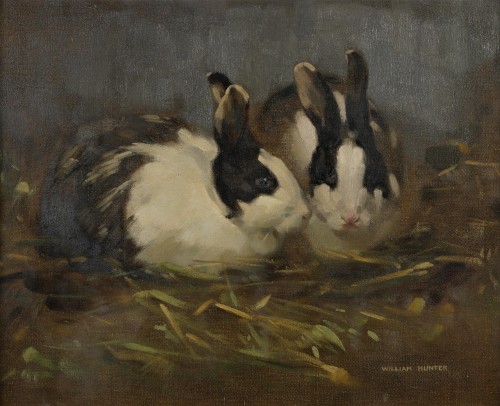 wtxch: William Hunter (British ,c. 1890-1967) Dutch Rabbits