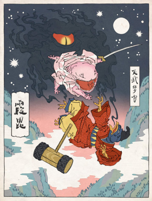 retrogamingblog:Nintendo Characters in the Japanese Ukiyo-e Art Style made by Jed Henry