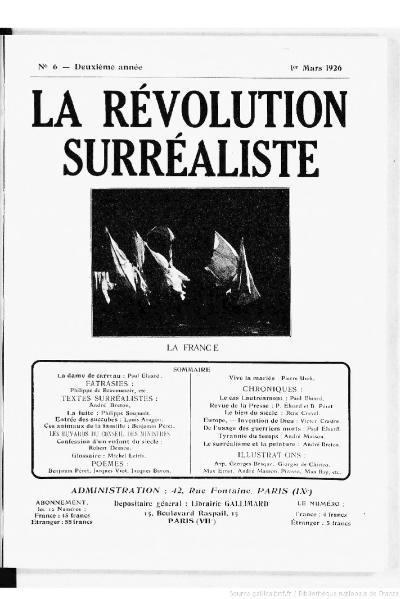 Covers of La Révolution Surréaliste No. 5 & 6, 1925-26