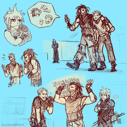Latest sketch dumps involving Kunsel of FFVII - how he spends time with Zack and how he spent time l