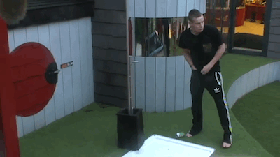thatshotguys:  Reality star pissing in the garden. The crew quickly cut away… to