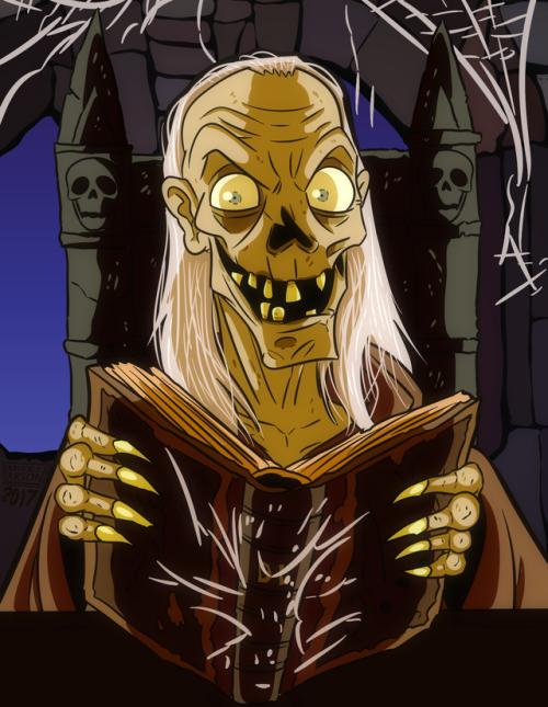 Day eighteen of Drawlloween 2017, and today’s theme was, “Crypt Creeps”. When I saw the name of the theme, I just HAD to draw the Cryptkeeper, it wouldn’t feel right drawing anyone else!