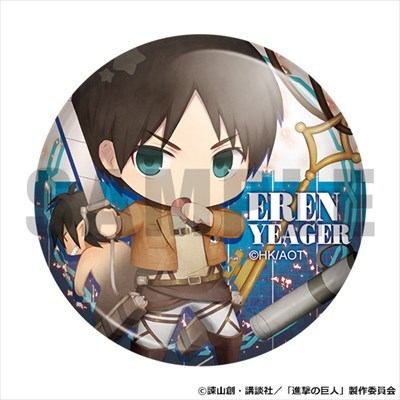 snkmerchandise: News: Cafe Reo’s SnK Can Badges (2017) Original Release Date: Late May 2017Retail Price: 300 Yen each; 3,600 Yen for box of 12 Cafe Reo has released previews of more SnK partnership merchandise! The set of 12 can badges feature Eren,