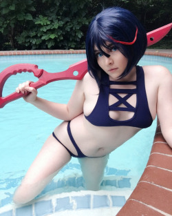 nsfwfoxydenofficial:   Don’t lose your way.~Ryuko Strappy bikini selfie set previews, first time shooting naked stuff in a pool setting. &lt;3 FINALLY got to try out being Ryuko, I’ve had the wig and scissor blade forever… I’m actually really