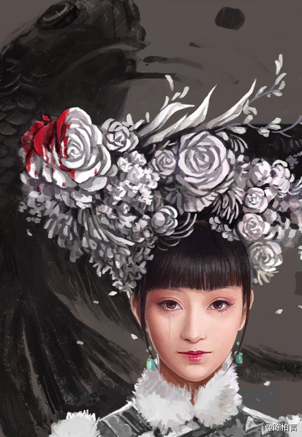 Hampered by not reading Chinese, I’m not sure of the name of this artist. It might be Chen Baiyan. S