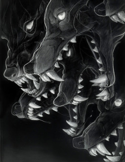 madbrake:“Teeth” More adventures in inverted pencil drawing. 