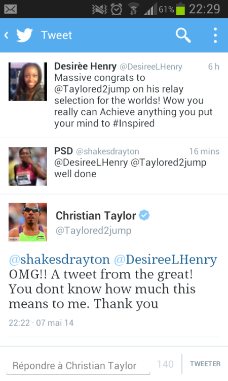 Christian Taylor &ldquo;fangirlingboying&rdquo; over Perri Shakes-Drayton&rsquo;s tweet