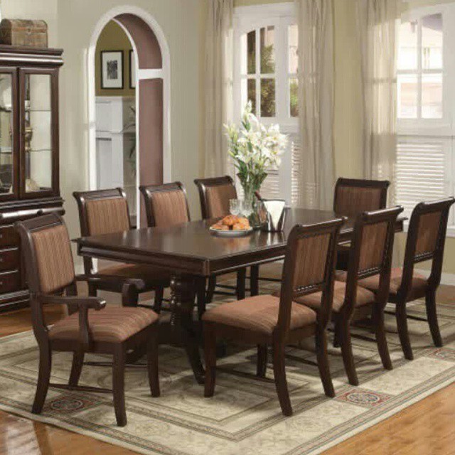 Ebony leather dining chairs