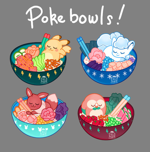 I had this idea in my head for a super long time since I love poke bowls and pokemon.  I finally had